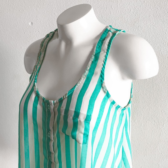 Papaya Striped Sheer Tank Top - Picture 3 of 7